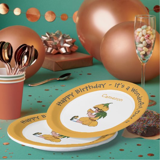 Buttercup Kind Whimsical Flower Party Collectie Papieren Bordje (Multi)