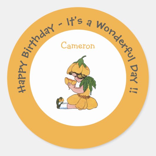 Buttercup Kind Whimsical Flower Party Collectie Ronde Sticker (Voorkant)