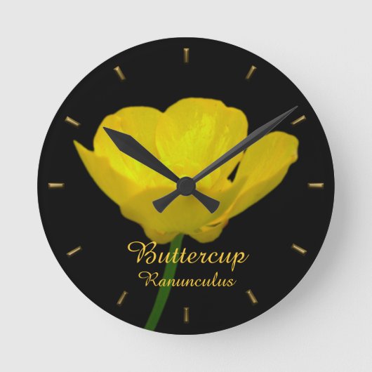 Buttercup Klock Custom Wilde Flower Wall Klock Ronde Klok (Voorkant)