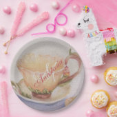 BUTTERCUP TEACUP MONOGRAM PARTIJ PAPIEREN BORDJE (Feest)