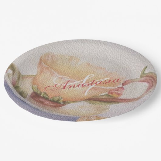 BUTTERCUP TEACUP MONOGRAM PARTIJ PAPIEREN BORDJE (Gekanteld)