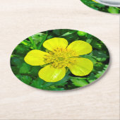 Buttercup ventilator. ronde kartonnen onderzetter (Gebogen)