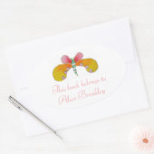 Buttercup Vlinder Boekplaat Ovale Sticker (Envelop)