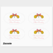 Buttercup Vlinder Boekplaat Ovale Sticker (Vel)