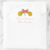 Buttercup Vlinder Boekplaat Ovale Sticker (Tas)