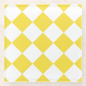 Buttercup Yellow Diamond Pattern Glazen Onderzetter (Voorkant)
