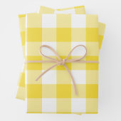 Buttercup Yellow Gingham Check Pset Inpakpapier Vel (In situ)