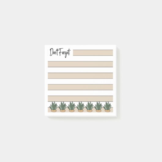 Buttercup Yellow | Lined | Potted Succulents - Post-it® Notes (Voorkant)