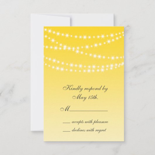 Buttercup Yellow Twinkle Lights RSVP Kaartje (Achterkant)