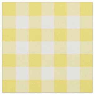 Buttercup Yellow & White Gingham Check Stof