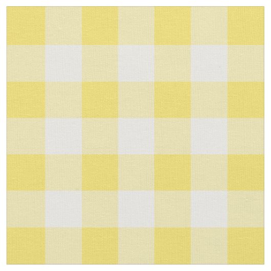 Buttercup Yellow & White Gingham Check Stof (Close Up)
