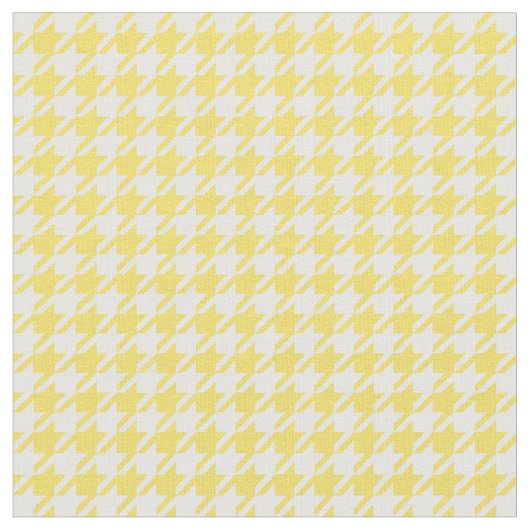 Buttercup Yellow & White Houndstooth Stof (Close Up)