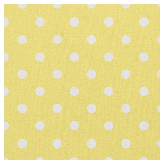 Buttercup Yellow & White Polka Dot Stof (Close Up)