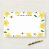 Buttercups & Bees - Aangepaste naam Post-it® Notes (Op bureau)