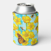 Buttercups, Bijen en Vlinders op Wolken Blikjeskoeler (Blikje Achterkant)
