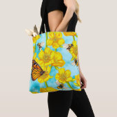 Buttercups, Bijen en Vlinders Tote Bag (Dichtbij)