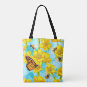 Buttercups, Bijen en Vlinders Tote Bag (Achterkant)