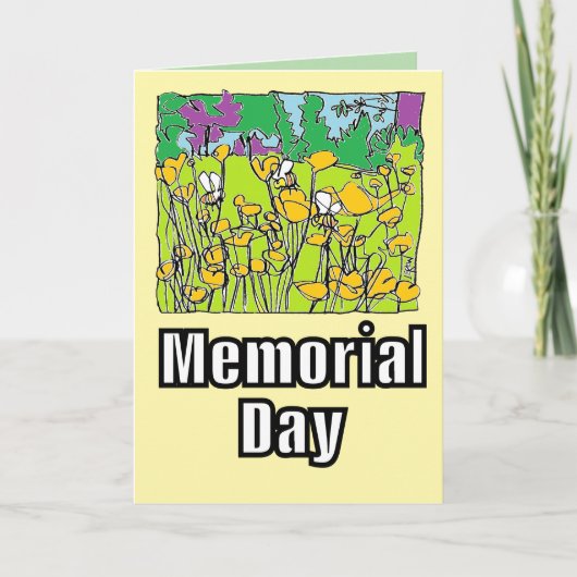 Buttercups & Bijen Kleurplaat Memorial Day Kaart (Voorkant)
