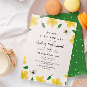 Buttercups en bijen - Baby shower van Florence Kaart