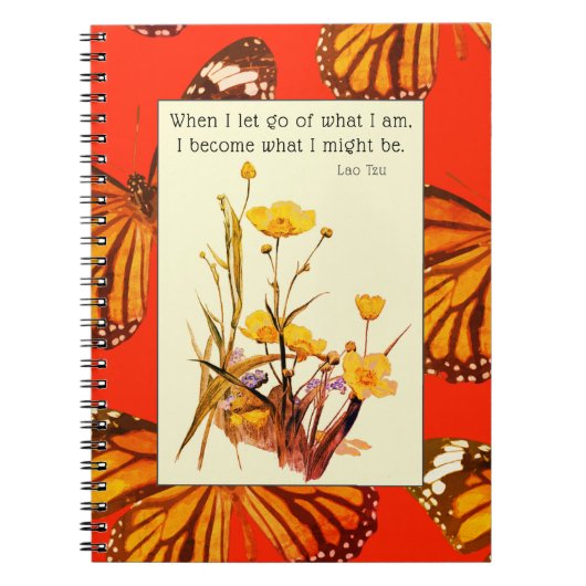 Buttercups en Butterfly Wings Inspirerend Lao Tzu Notitieboek (Voorkant)
