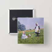 Buttercups en Daisies Vierkante Button 5,1 Cm (Voorkant /achterkant)