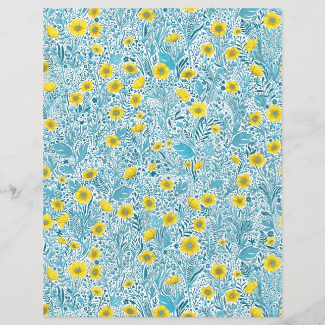 Buttercups, geel, blauw en wit (Voorkant)