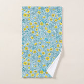 Buttercups, geel, blauw en wit bad handdoek (Handdoek)