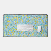 Buttercups, geel, blauw en wit bureaumat (Keyboard & Muis)