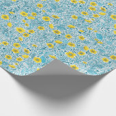 Buttercups, geel, blauw en wit cadeaupapier (Hoek)