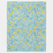 Buttercups, geel, blauw en wit fleece deken (Voorkant)