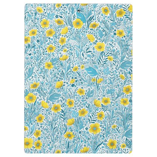 Buttercups, geel, blauw en wit klembord (Achterkant)