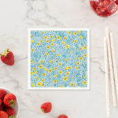 Buttercups, geel, blauw en wit servet (Insitu)