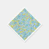 Buttercups, geel, blauw en wit servet (Hoek)