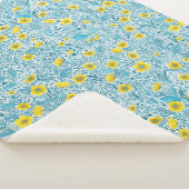 Buttercups, geel, blauw en wit sherpa deken (3/4)