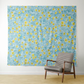 Buttercups, geel, blauw en wit wandkleed (In Situ (horizontaal))