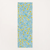 Buttercups, geel, blauw en wit yogamat (Voorkant)
