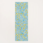 Buttercups, geel, blauw en wit yogamat (Achterkant)