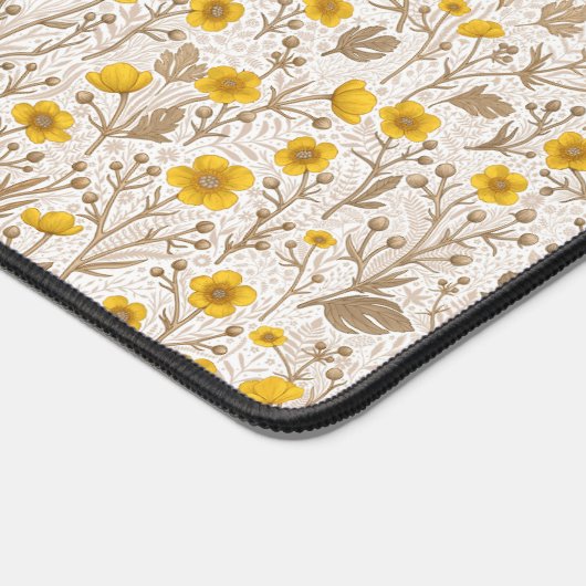 Buttercups, geel en bruin bureaumat (Hoek)