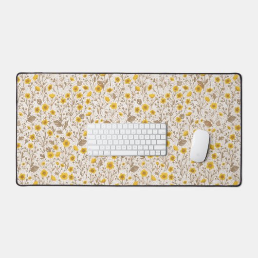 Buttercups, geel en bruin bureaumat (Keyboard & Muis)