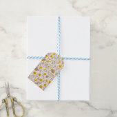 Buttercups, geel en bruin cadeaulabel (Met Touw)