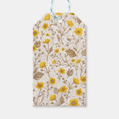 Buttercups, geel en bruin cadeaulabel (Voorkant)