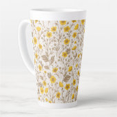 Buttercups, geel en bruin latte mok (Linkerhoek)