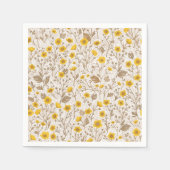 Buttercups, geel en bruin servet (Voorkant)