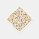 Buttercups, geel en bruin servet (Hoek)