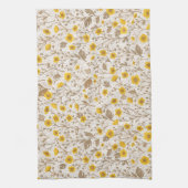 Buttercups, geel en bruin theedoek (Verticaal)