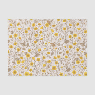 Buttercups, geel en bruin tissuepapier