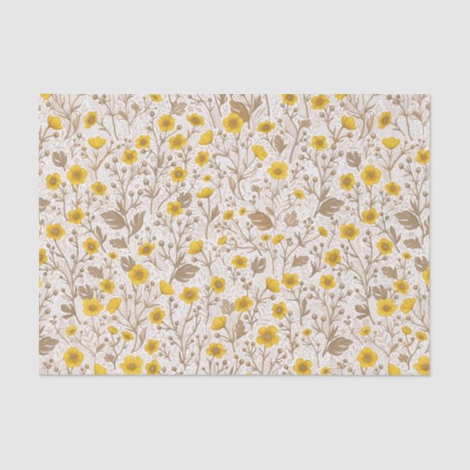 Buttercups, geel en bruin tissuepapier (Voorkant)