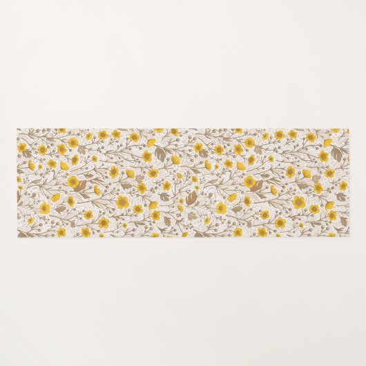 Buttercups, geel en bruin yogamat (Achterkant (horizontaal))