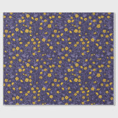 Buttercups, geel en violet cadeaupapier (Vlak)