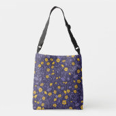 Buttercups, geel en violet crossbody tas (Achterkant)